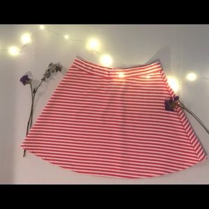 Pink and white stripe skater skirt